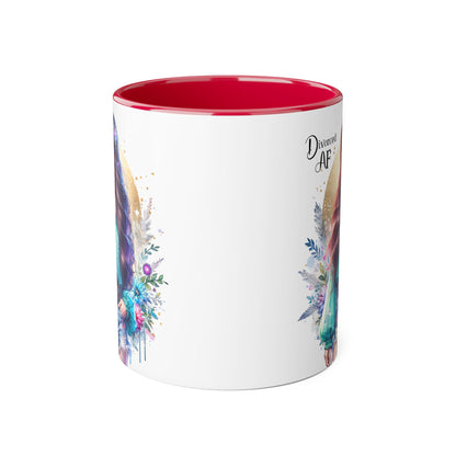 Divorced AF Accent Mug | Inspirational Coffee Cup, Gift for Divorcee, Self-Care, Empowering Drinkware