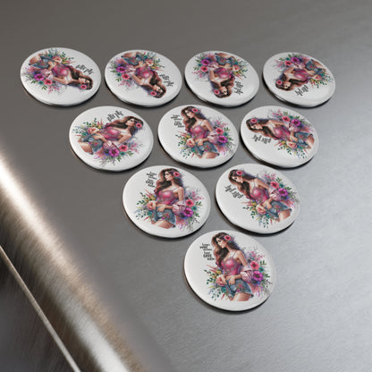 I Don't Make Mistakes, I Date Them Floral Date Button Magnet, Inspirational Stickers, Gift for Her, Cute Decor, Fridge Magnet