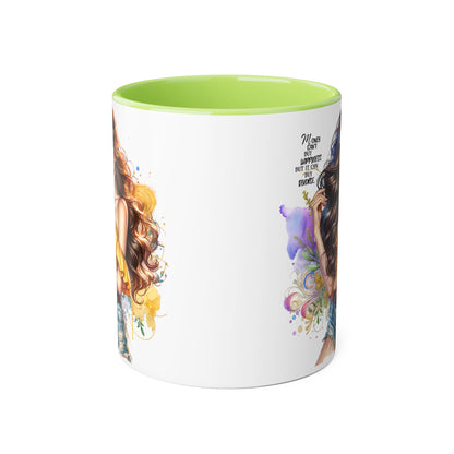 Money Can't Buy Happiness But It Can Buy Divorce Humoristic Empowering Accent Mug, Inspirational Coffee Cup, Artful Drinkware for Self-Care, Perfect Gift for Birthdays, Motivational Decor