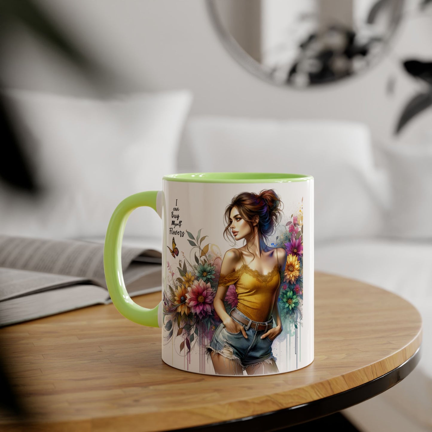 I Can Buy Myself Flowers Floral Vibes Coffee Mug, Art Mug for Flower Lovers, Gift for Gardeners, Birthday Mug, Home Decor