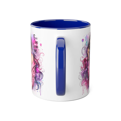 Colorful Motivational Accent Mug - "Free and Loving Me" - Self-Care Gift, Inspirational Drinkware, Artistic Coffee Cup, Unique Present, [...]
