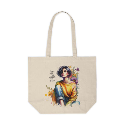 I Am My Own Happily Ever After Stylish Floral Canvas Shopping Tote - Eco-Friendly Gift Bag, Reusable Grocery Bag, Trendy Market Tote, Inspirational Art Tote, Summer [...]