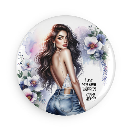 Empowering Woman Magnet |I Am My Own Happily Ever After | Floral Design | Inspirational Home Decor