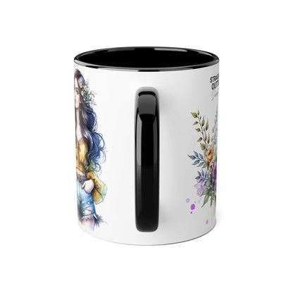 Straight Outta Divorced Humoristic Stylish Floral Accent Mug, Perfect for Coffee Lovers, Gift for Her, Home Decor, Mother's Day, Birthday, Everyday Use