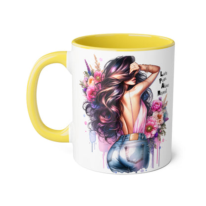 Beautiful Floral Accent Mug, Inspirational Gift, Coffee Cup, Art Mug for Her, Birthday, Mother's Day, Home Decor, Lover's Gift