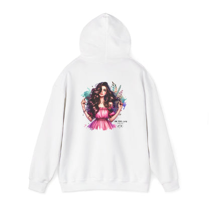 I'm Too Cute For My Ex Colorful Artistic Hooded Sweatshirt, Trendy Unisex Hoodie, Gift for Art Lovers, Cozy Fashion, Casual Streetwear