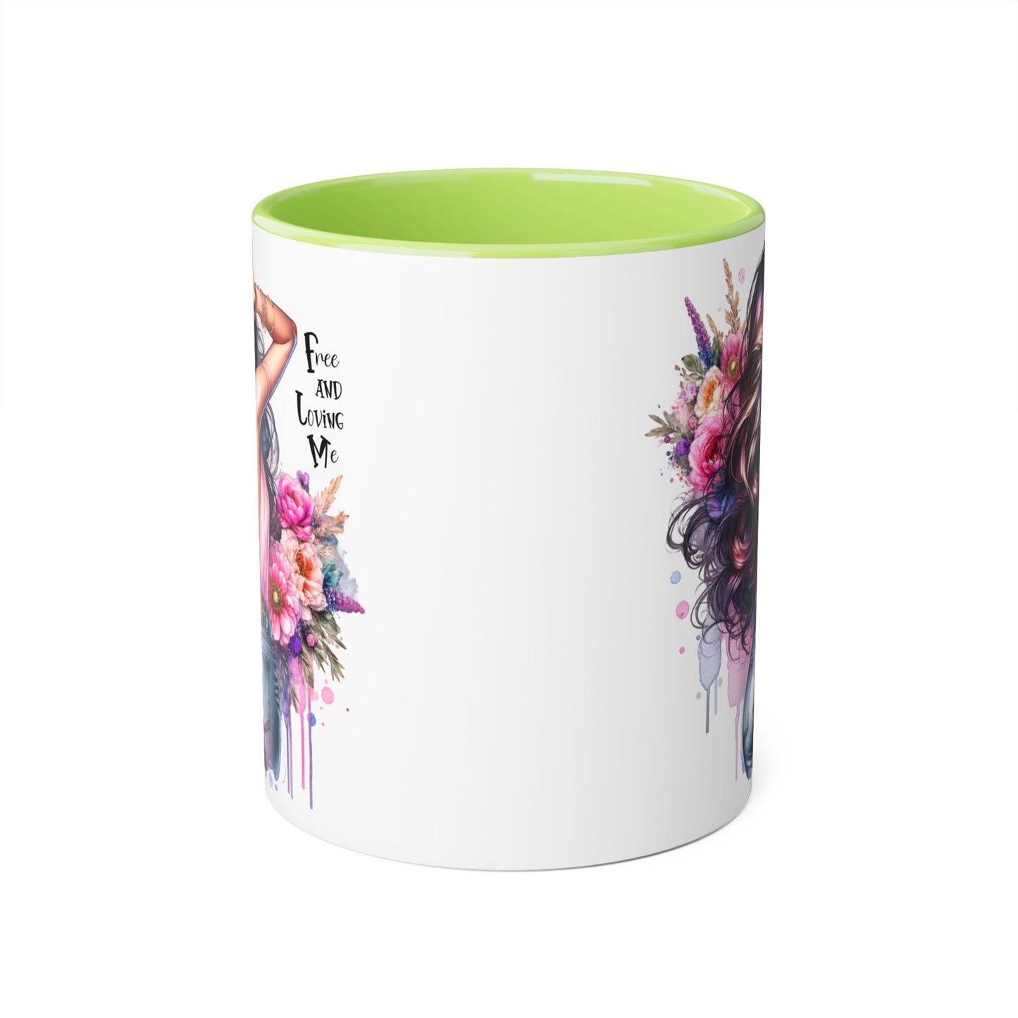 Boho Floral Accent Mug, Empowering Coffee Cup, Gift for Friends, Home Decor, Art Lover's Mug