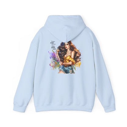 I Don`t  Make Mistakes, I Just Date Them Colorful Artistic Hooded Sweatshirt with Inspirational Quote, Cozy Unisex Pullover, Streetwear Fashion, Unique Gift Idea, Art Lover Apparel