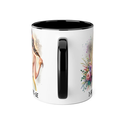 1-800-BOYS-LIE Chic Floral Accent Mug, Artistic Coffee Cup, Gift for Her, Inspirational Tea Mug, Floral Design Drinkware, Home Decor
