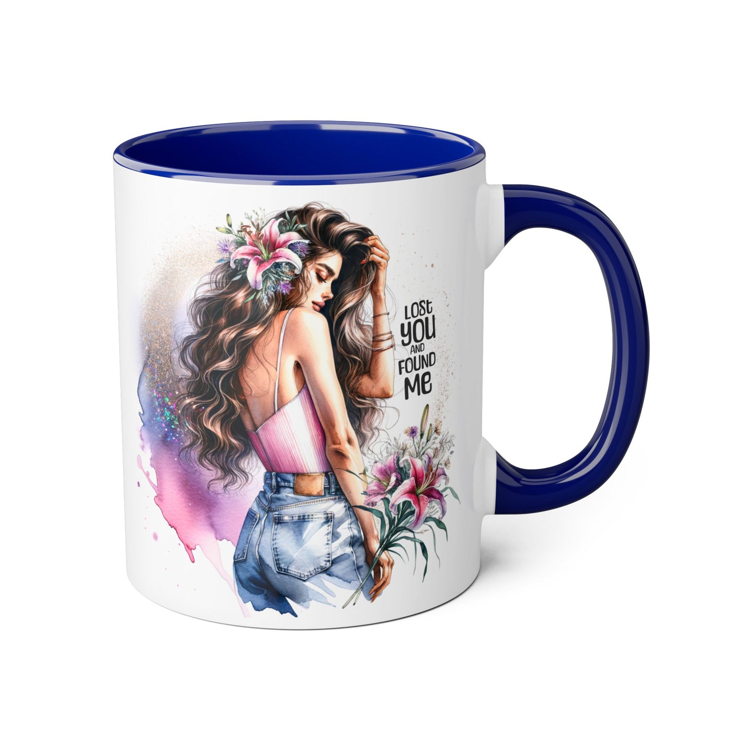 Lost You and Found Me Bohemian Accent Mugs - Lose You Found Me | Artistic Coffee Cup, Unique Gift, Decorative Drinkware, Floral Theme, Stylish Tea Mug