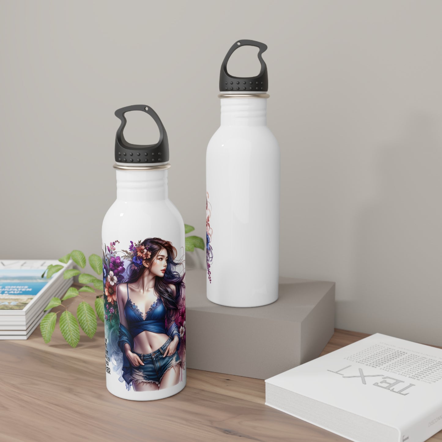 I Am My Own Happily Ever After Floral Stainless Steel Water Bottle | Eco-Friendly Hydration, Nature Lover Gift, Travel Bottle, Workout Accessory, Reusable Water Jug