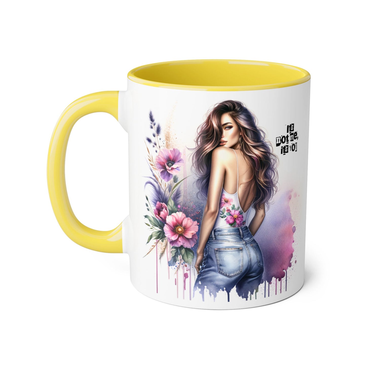 It's Not Me, It's You Humoristic Floral Art Accent Mug