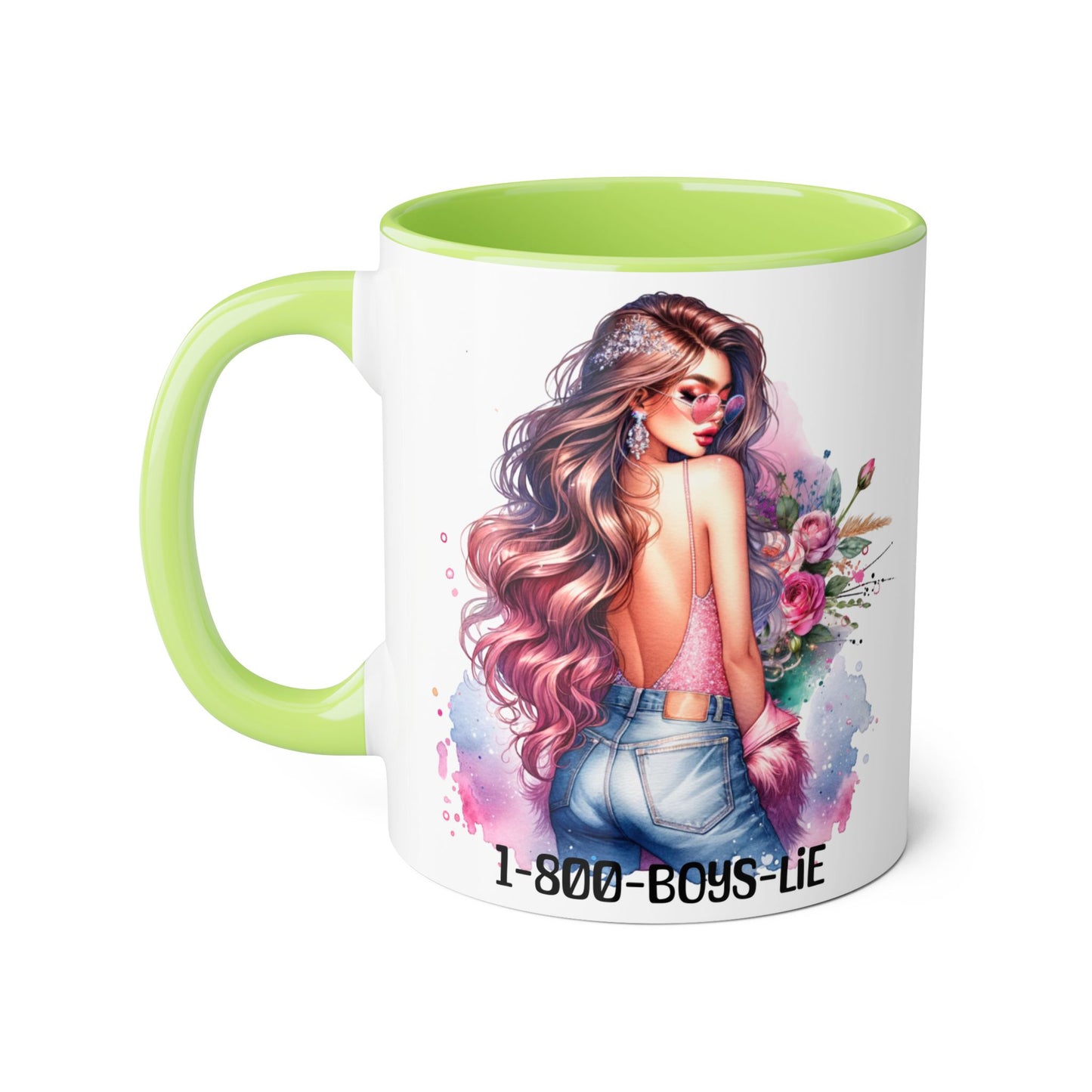 Trendy Coffee Mug with Chic Girl Design - Perfect Gift for Friends, 1-800-Boys-Lie, Cute Floral Mug, Birthday Gift, Coffee Lover, [...]