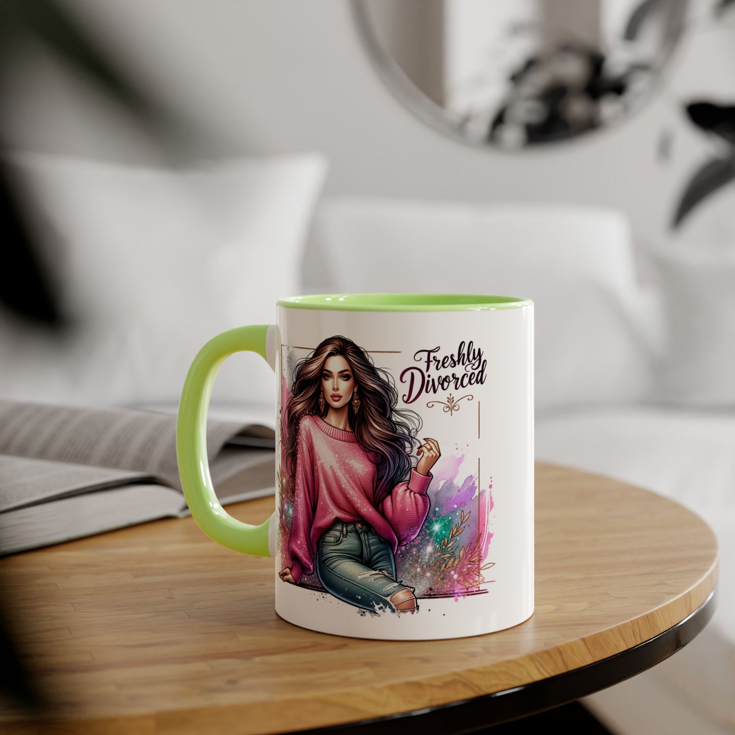 Freshly Divorced Accent Mug | Empowering Coffee Cup for Newly Single | Celebrate New Beginnings | Humorous Gift for Friends | Divorce [...]