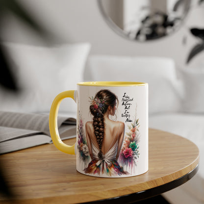 I Was Married Before But I'm Better Now Humoristic Artistic Floral Accent Mug, Unique Gift for Moms, Inspirational Drinkware, Home & Kitchen Decor, Coffee Tea Lover's Mug