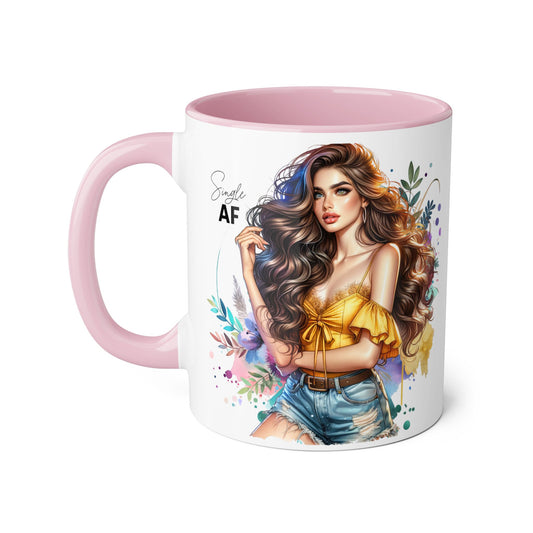 Single AF Stylish Coffee Mug, Unique Gift for Her, Sassy Accent Mug, Birthday Present, Self-Care Reminder, Home Decor