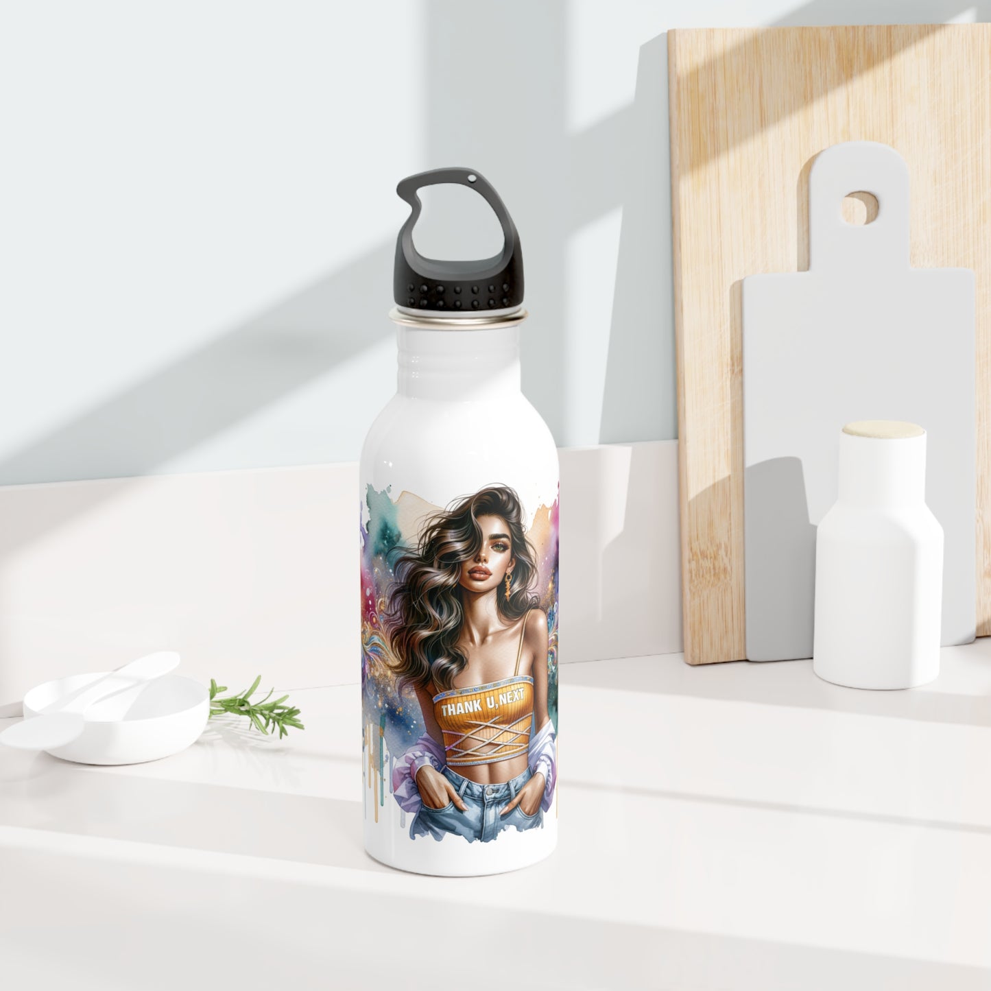 Thank U, Next Vibrant Stainless Steel Water Bottle with Artistic Design, Motivational Fitness Gift, Eco-Friendly Hydration, Gym Accessory, Summer [...]