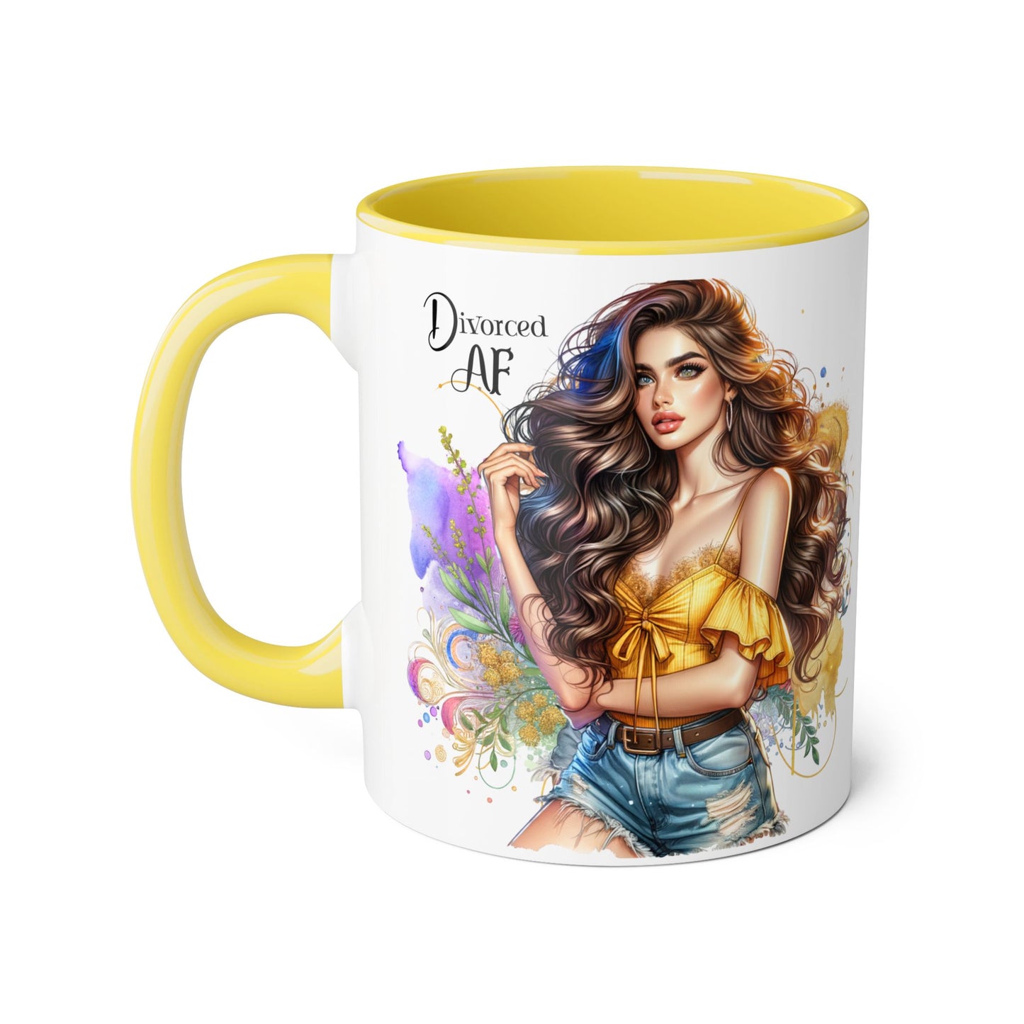Divorced AF Accent Mug – Perfect for Coffee Lovers, Gift for Divorce Celebration, Sassy Mug, Unique Coffee Cup, Empowering Drinkware