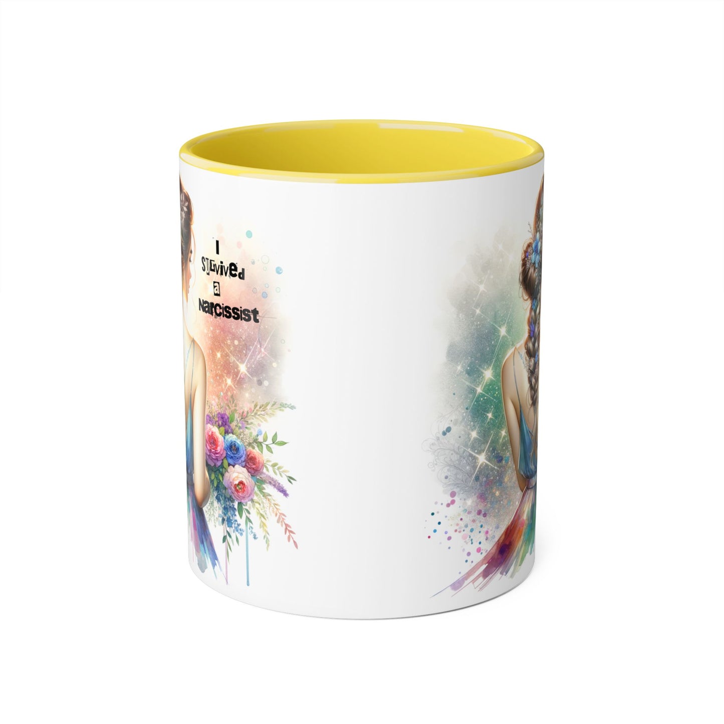 Beautiful Artistic Accent Mug - Unique Coffee Cup for Women, Gift for Her, Bohemian Style Drinkware, Perfect for Birthdays and Celebrations