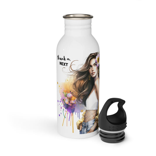 Thank U, Next Stainless Steel Water Bottle - Floral Design, Eco-Friendly Hydration, Gift for Her, Fitness Accessory, Travel Mug, Motivational [...]