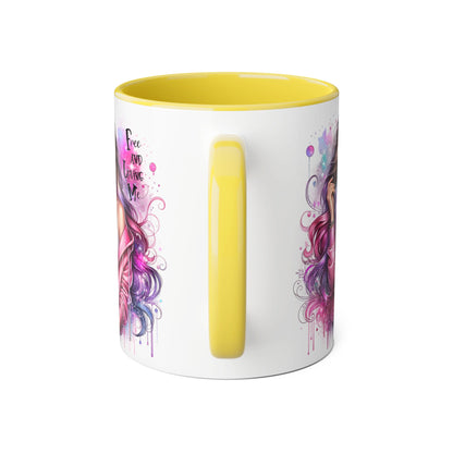 Colorful Motivational Accent Mug - "Free and Loving Me" - Self-Care Gift, Inspirational Drinkware, Artistic Coffee Cup, Unique Present, [...]