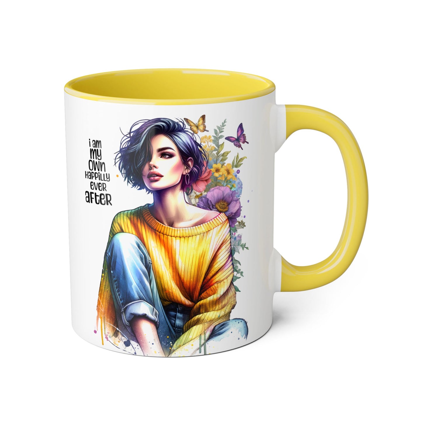 I Am My Own Happily Ever After Empowering Accent Mug - I Am My Own Happiness Ever After, Inspirational Gift for Her, Coffee Lover, Self-Care Decor, Motivational Cup