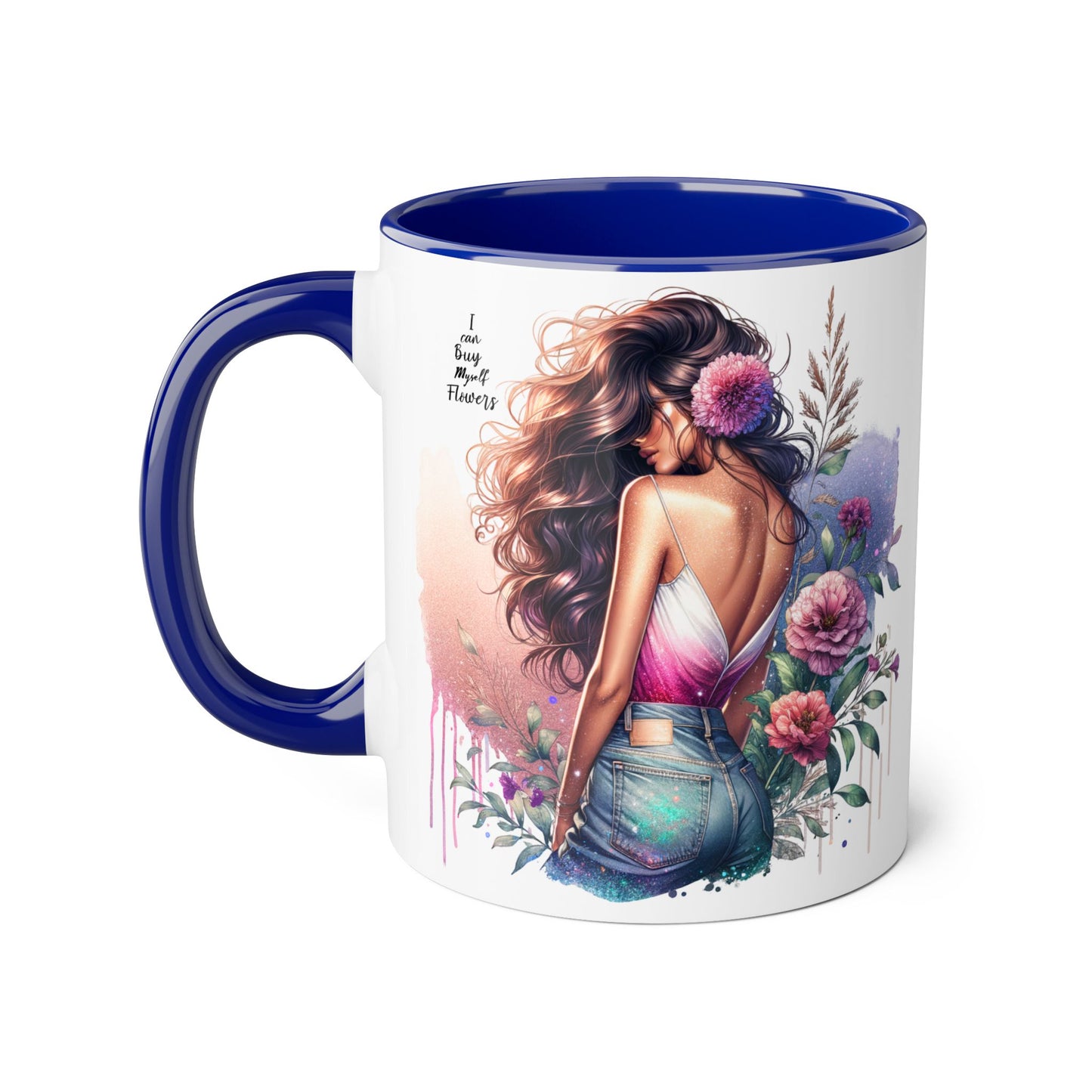 I Can Buy Myself Flowers Bohemian Accent Mugs, Tea Lover Gift, Coffee Mug, Floral Art Mug, Inspirational Drinkware, Home Decor