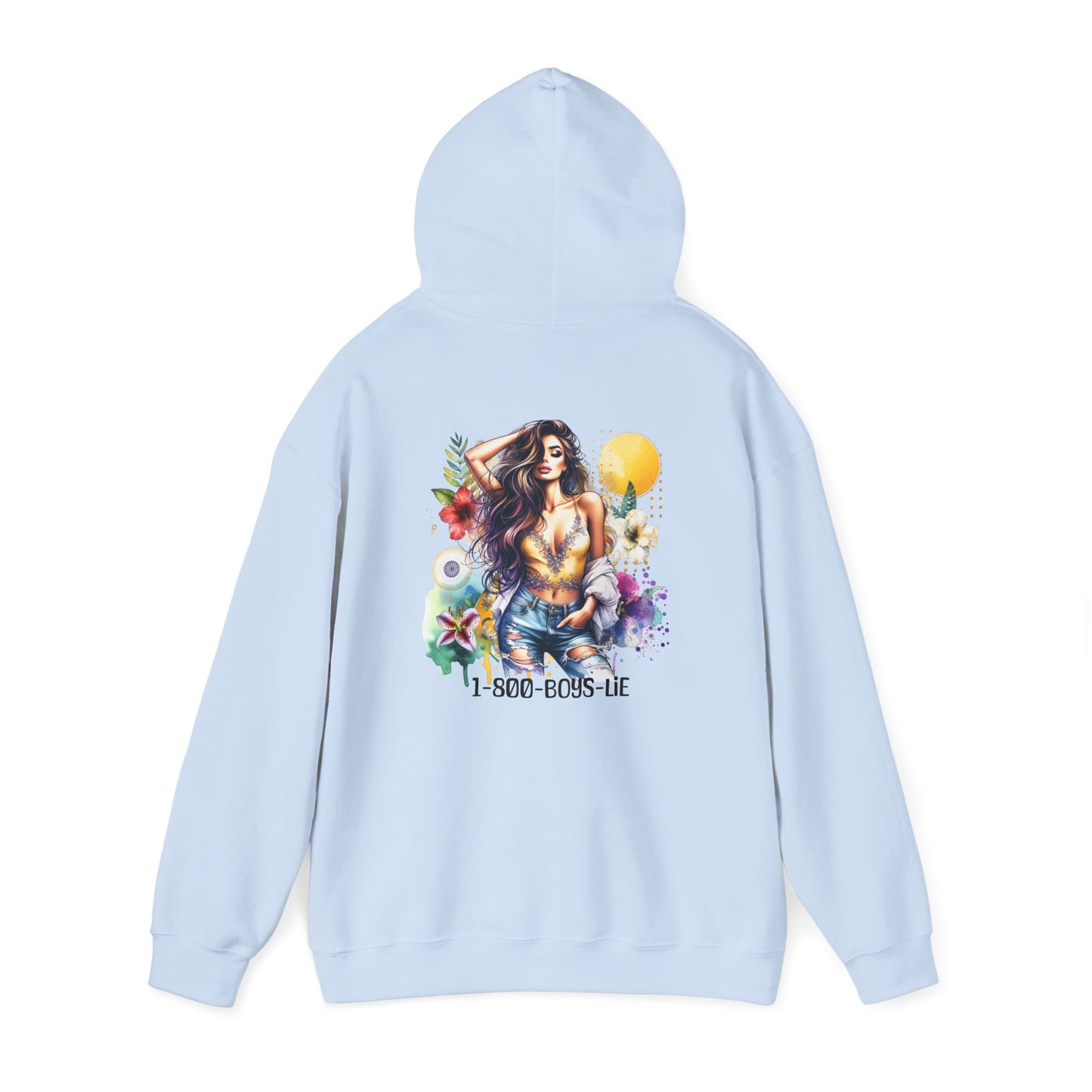 1-800-Boys-Lie Vibrant Floral Sweatshirt for Free Spirits, Comfortable Hoodie, Great for Spring, Casual Wear, Gift for Friends