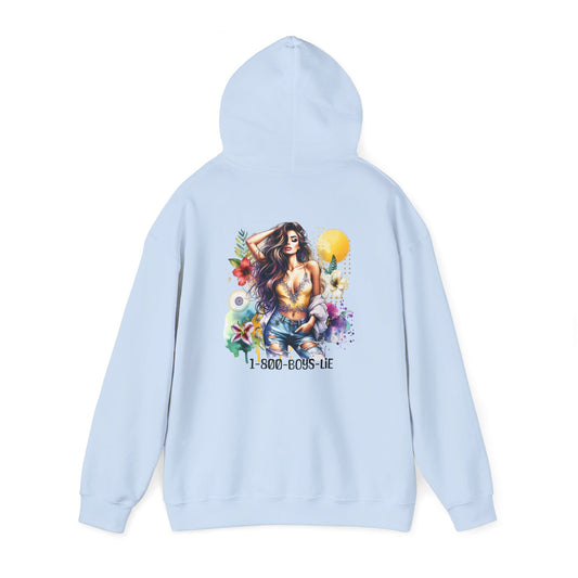 1-800-Boys-Lie Vibrant Floral Sweatshirt for Free Spirits, Comfortable Hoodie, Great for Spring, Casual Wear, Gift for Friends