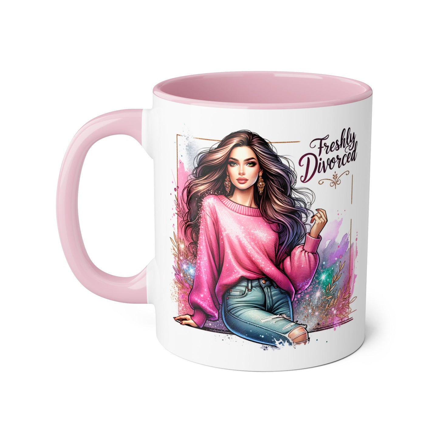 Freshly Divorced Accent Mug | Empowering Coffee Cup for Newly Single | Celebrate New Beginnings | Humorous Gift for Friends | Divorce [...]