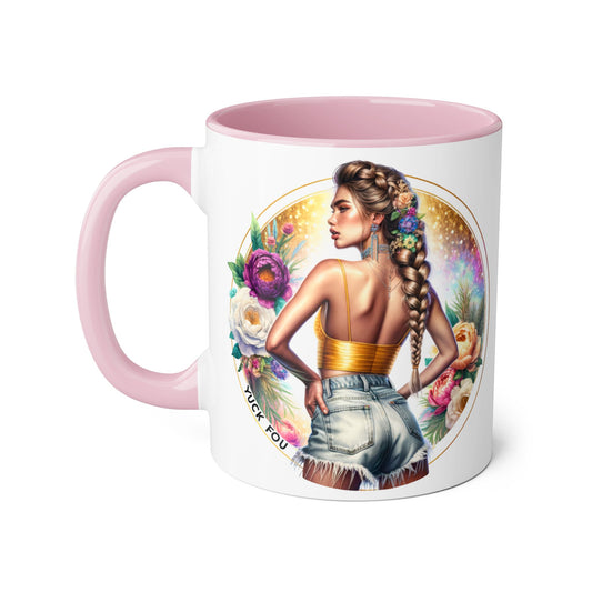 Yuck Fou Artistic Accent Mugs - Beautiful Floral Designs for Coffee Lovers, Gift for Friends, Home Decor, Birthday, Everyday Use