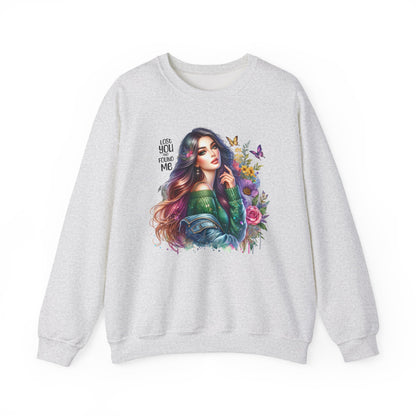 Lost You And Found Me Bohemian Floral Crewneck Sweatshirt, Cozy Graphic Sweatshirt, Gift for Her, Unique Art Pullover, Spring Fashion Crew