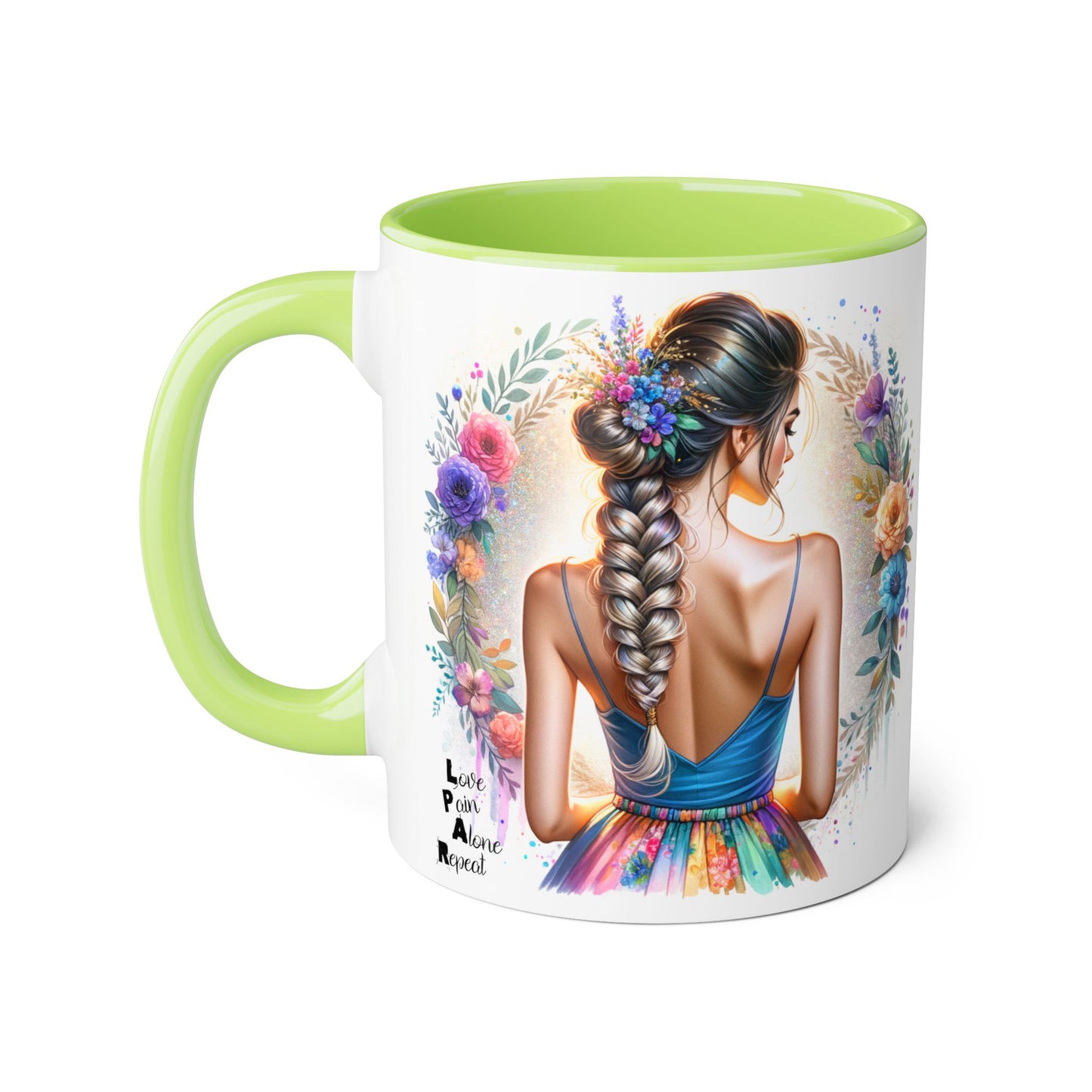 Artistic Accent Mug, Floral Coffee Cup, Unique Gifts for Her, Inspirational Drinkware, Love Yourself Mugs, Boho Style