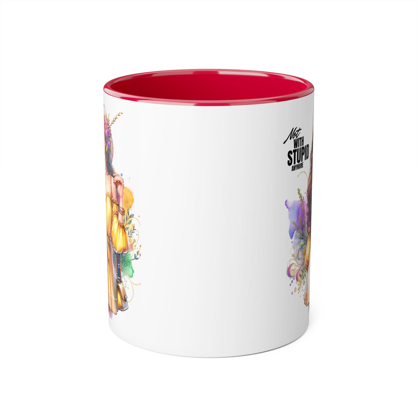 Not With Stupid Anymore Humoristic 11oz Accent Mug