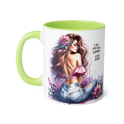 I Am My Own Happily Ever After Chic Inspirational Coffee Mug, Stylish Floral Accent Cup, Motivational Gift for Her, Self-Love Tea Mug, Perfect for Birthdays & Relaxation