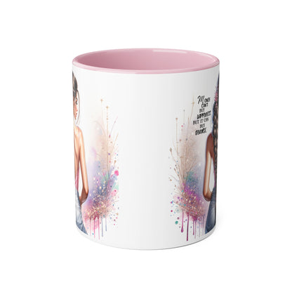 Money Can't Buy Happiness But It Can Buy Divorce Humoristic Empowered Woman Accent Mug, Inspirational Coffee Cup, Gift for Her, Motivational Mugs, Birthday Present, Unique Drinkware