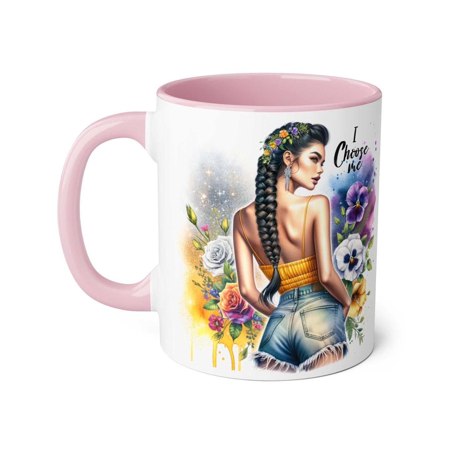 I Choose Me Empowering Accent Mugs, Coffee Cup for Self-Love, Inspirational Drinkware, Gifts for Her, Motivational Home Decor