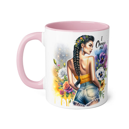 I Choose Me Empowering Accent Mugs, Coffee Cup for Self-Love, Inspirational Drinkware, Gifts for Her, Motivational Home Decor