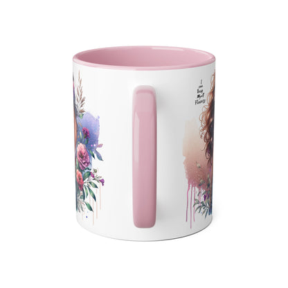 I Can Buy Myself Flowers Bohemian Accent Mugs, Tea Lover Gift, Coffee Mug, Floral Art Mug, Inspirational Drinkware, Home Decor