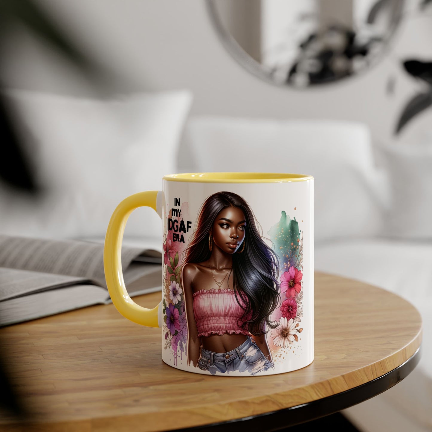 Empowering IDGAF Era Mug | Bold Coffee Cup | Inspirational Gift | Floral Art | Self-Love Statement