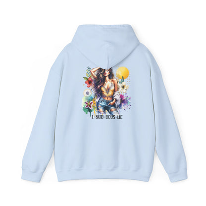 1-800-Boys-Lie Vibrant Floral Sweatshirt for Free Spirits, Comfortable Hoodie, Great for Spring, Casual Wear, Gift for Friends