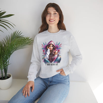 1-800-Boys-Lie Chic Floral Sweatshirt, Cozy Crewneck, Fall Fashion, Gift for Her, Self-Care Sweater, Cute Relaxed Fit