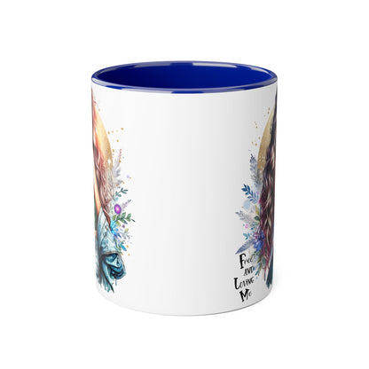 Artistic Accent Mug, Colorful Coffee Cup, Unique Gift for Her, Dreamy Floral Design, Ideal for Birthdays, Self-Care Moments