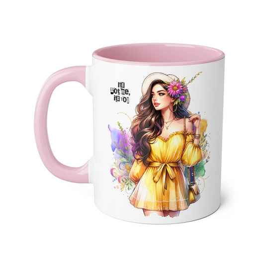 It's Not Me, It's You Humoristic Colorful Boho Accent Mug, Floral Art Coffee Cup, Stylish Gift for Her, Inspirational Quote Mug, Perfect for Birthdays, Self-Care, Relaxation