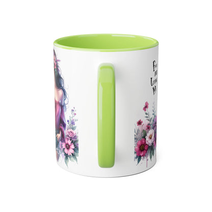 Floral Bohemian Accent Mug - Free and Loving Me Design, Coffee Cup Gift, Mother's Day Present, Home Decor, Art Drinkware