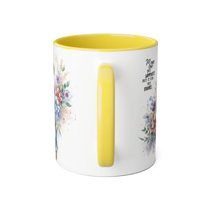 Money Can't Buy Happiness But It Can Buy Divorce Humoristic Inspirational Accent Mugs, Motivational Gift for Women, Floral Coffee Cup, Mother's Day Mug, Women Empowerment Drinkware