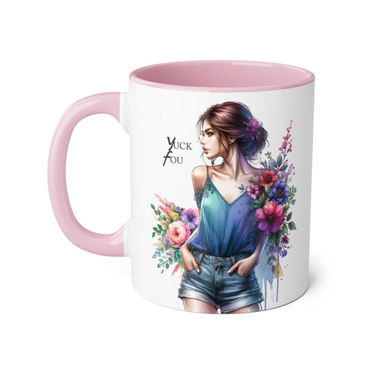 Yuck Fou Floral Art Accent Mug | Stylish Gift for Coffee Lovers, Housewarming, Birthdays, Creative Decor