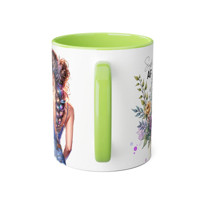 Single AF Stylish Accent Mugs for Coffee Lovers, Floral Design Mug, Gift for Her, Unique Tea Mug, Simple AF Mugs for Home Decor