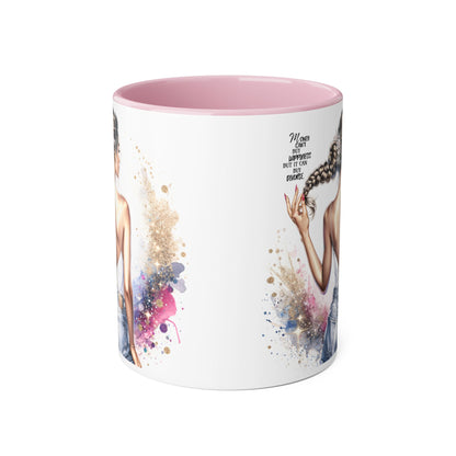 Money Can't Buy Happiness But It Can Buy Divorce Humoristic Inspirational Accent Mug, 11oz Coffee Cup, Unique Gifts, Motivational Drinkware, Home Office Decor