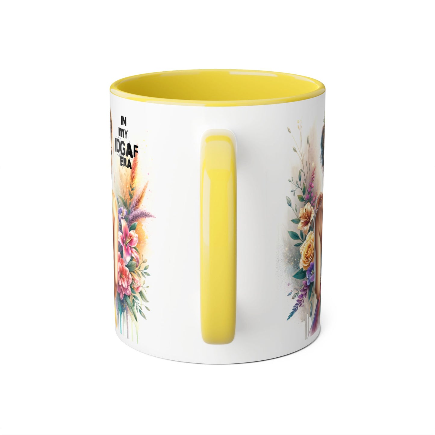 Bold Floral IDGAF Era Mug, Artistic Coffee Cup, Gift for Her, Self-Care, Coffee Lovers, Inspirational Drinkware